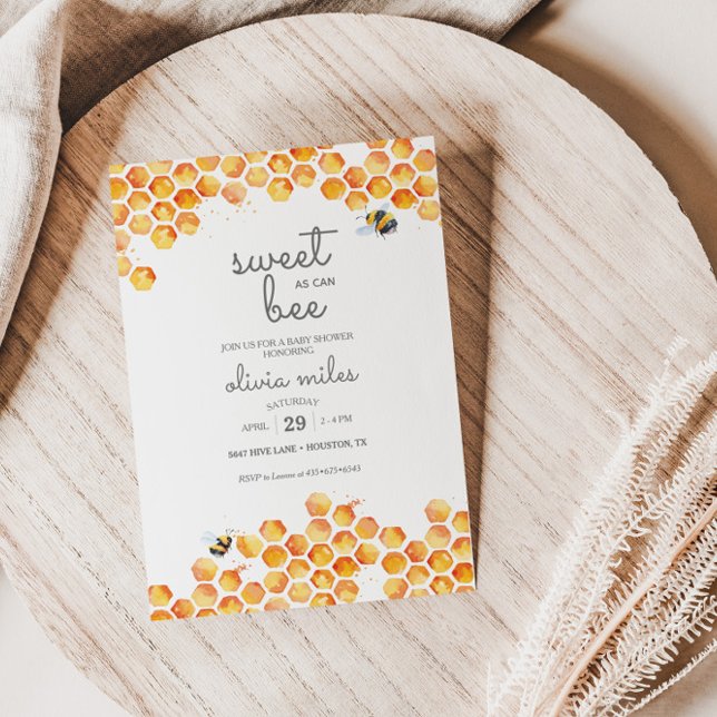 Sweet as Can Bee Baby Dusche Einladung (Von Creator hochgeladen)