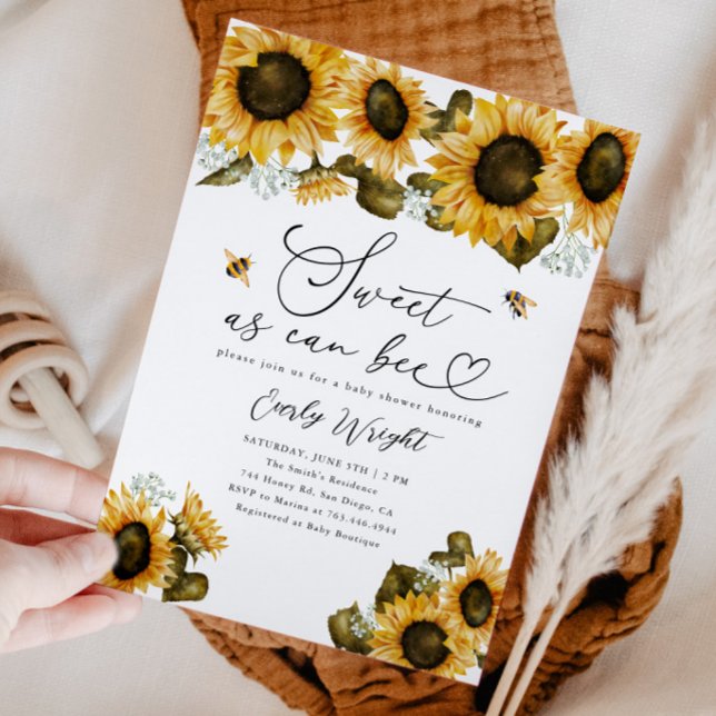 Sweet as Can Bee Baby Dusche Einladung (Von Creator hochgeladen)