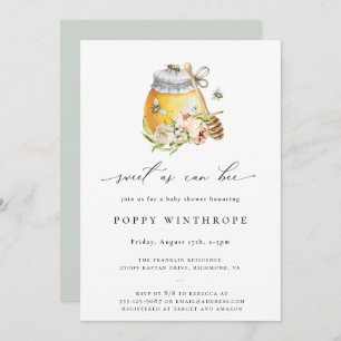 Sweet as Can Bee Baby Dusche Einladung