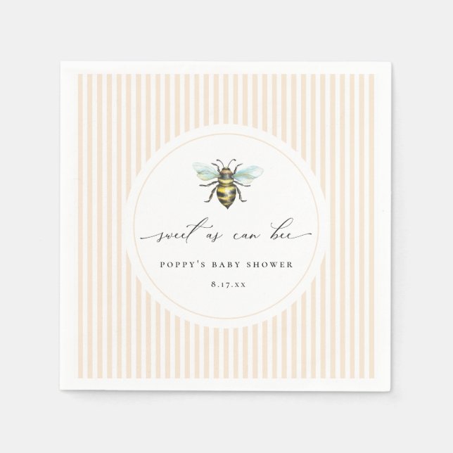 Sweet as Can Bee Baby Dusche Napkins Serviette (Vorderseite)