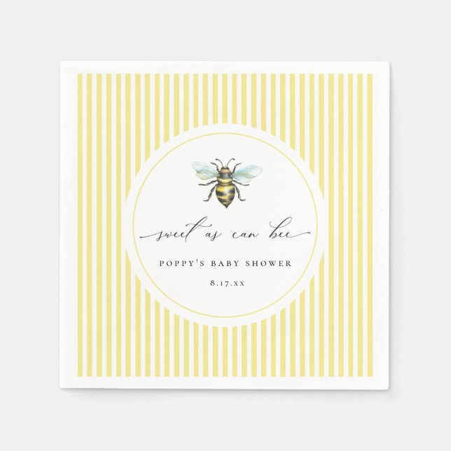 Sweet as Can Bee Baby Dusche Napkins Serviette (Vorderseite)