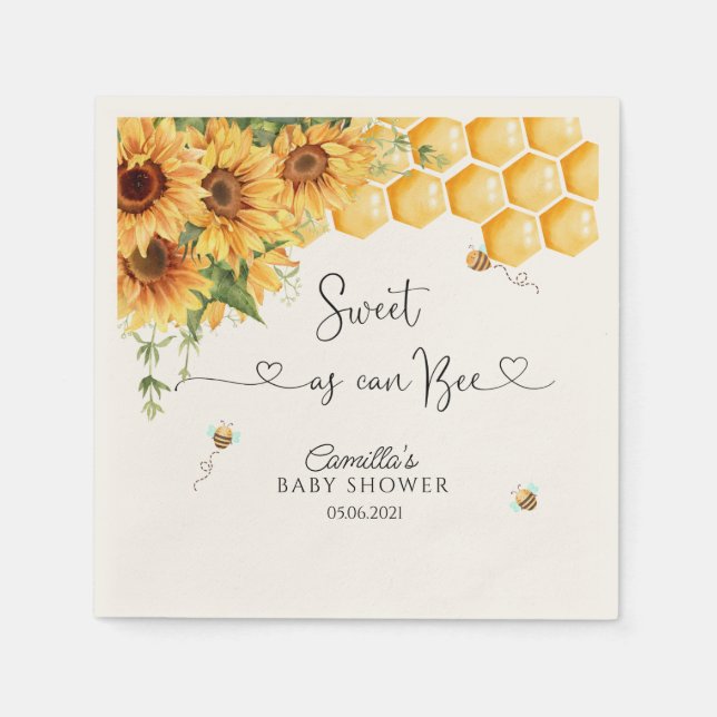 Sweet as Can Bee Baby Dusche Serviette (Vorderseite)