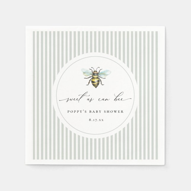 Sweet as Can Bee Baby Dusche Serviette (Vorderseite)