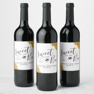 Sweet as Can Bee Baby Dusche Weinetikett