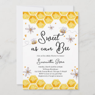 Sweet as can Bee Baby Shower Einladung