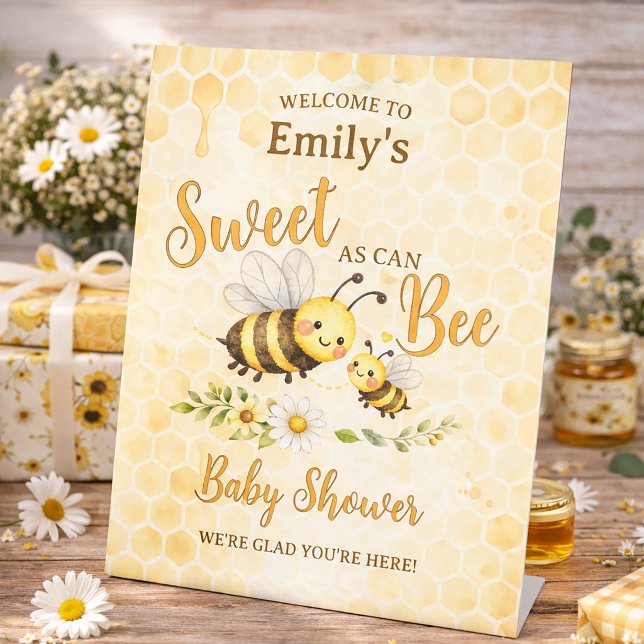 Sweet as Can Bee Baby Shower Sockelschild (Von Creator hochgeladen)
