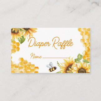 Sweet as Can bee Diaper Raffle Name Card Begleitkarte