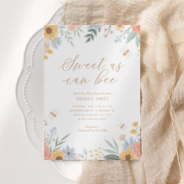 Sweet as can Bee Floral Baby Shower Einladung