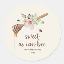 Sweet as Can bee Floral Honey Wand Babydusche Runder Aufkleber