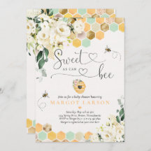 Sweet as can bee Greenery White Floral Baby Dusche