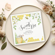 Sweet as can bee Honey Baby Shower Paper Napkin