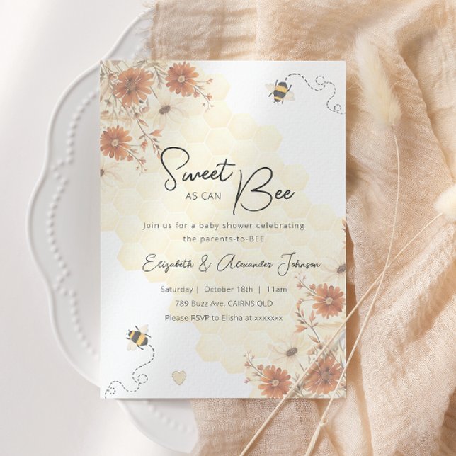 Sweet as can bee Honey Boho Baby Dusche Einladung (Von Creator hochgeladen)
