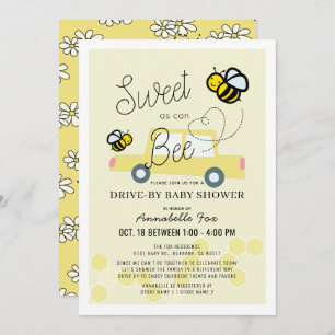 Sweet as can Bee Light Yellow Drive-by Baby Shower Einladung