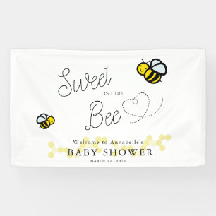 Sweet as can Bee Niedlich White Baby Shower Banner