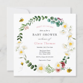 Sweet as Can Bee Pink Blume und Daisy Baby Dusche Einladung
