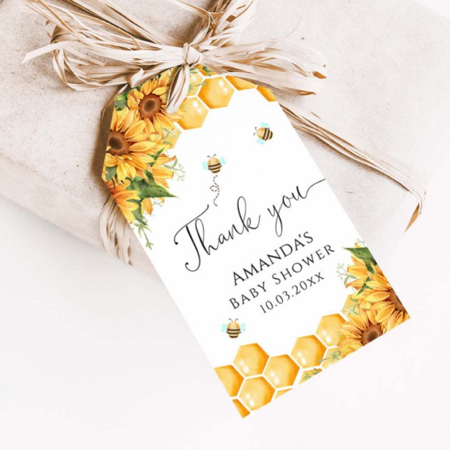 Sweet as Can Bee Sonnenblumen Babydusche Geschenkanhänger (Von Creator hochgeladen)