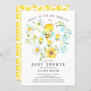 Sweet as Can Bee Triplets Kinderdusche Einladung