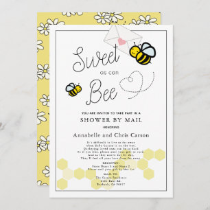 Sweet as can bee White Baby Dusche by Mail Einladung