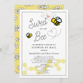 Sweet as can bee White Baby Shower by Mail Einladung