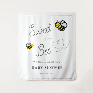 Sweet as can Bee White Baby Shower Wandteppich