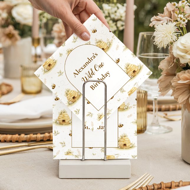 Sweet As Can Bee Wild One Birthday Serviette (Von Creator hochgeladen)