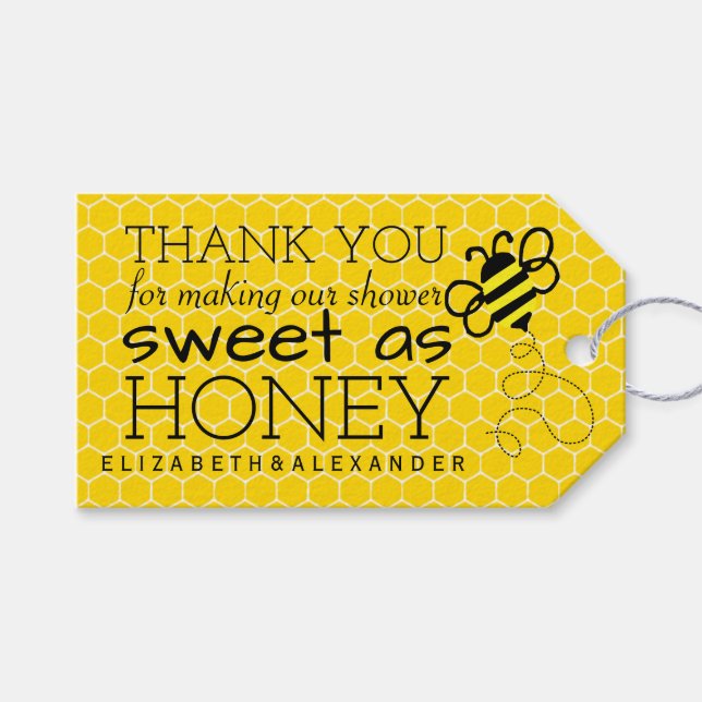 Sweet As Honey Brautparty Guest Gast Vielen Dank Geschenkanhänger (Vorderseite (Horizontal))