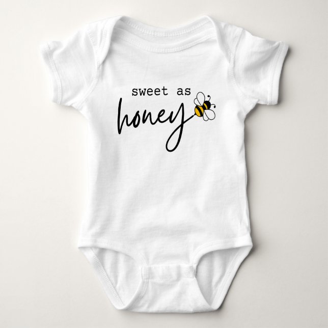 Sweet as Honey Niedlich Bee Minimalistisches Skrip Baby Strampler (Vorderseite)