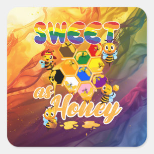 Sweet as Honey Pride T-Shirt - LGBTQ+ Pride Month Quadratischer Aufkleber