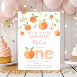Sweet as Peach 1. Geburtstag Einladung