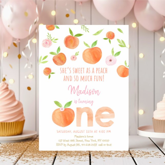 Sweet as Peach 1. Geburtstag Einladung (Von Creator hochgeladen)