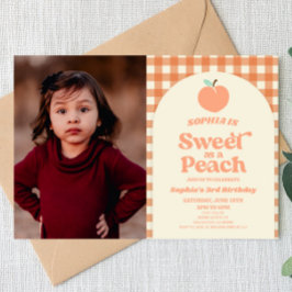 Sweet as Peach Fruit Picture Birthday Party Einladung