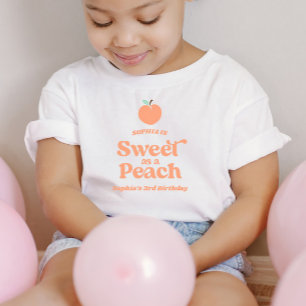 Sweet as Peach Fruit Pink Orange Geburtstagsparty Kleinkind T-shirt