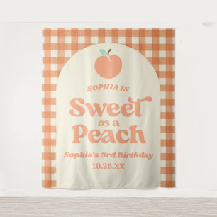Sweet as Peach Fruit Pink Orange Geburtstagsparty Wandteppich