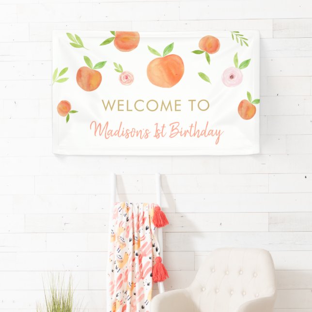Sweet as Peach Geburtstag Banner (Insitu)
