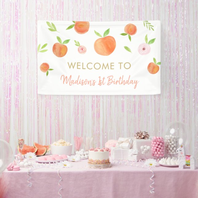 Sweet as Peach Geburtstag Banner (Party)