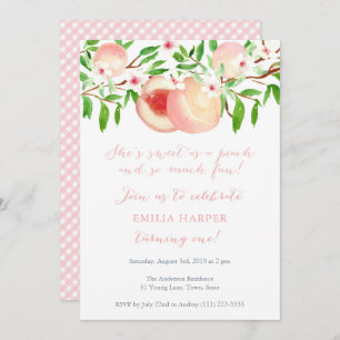 Sweet as Peach und so viel Spaß 1. Geburtstag Part Einladung
