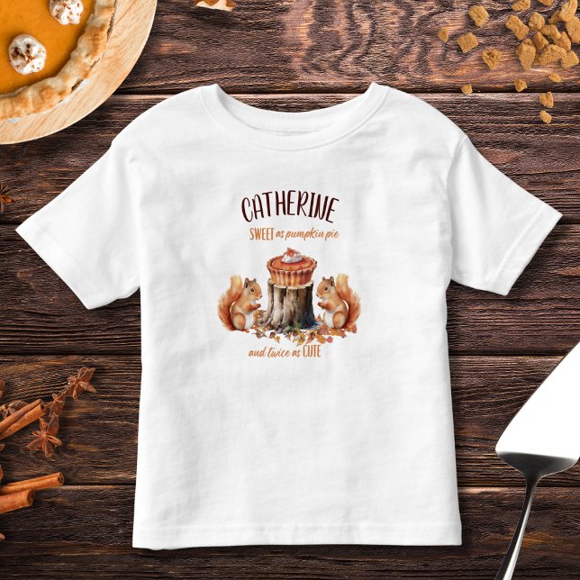 Sweet as Pumpkin Pie Autumn Woodland Thanksgiving Kleinkind T-shirt (Von Creator hochgeladen)
