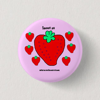 Sweet As Strawberriez pastellfarbene Pixel Art Min Button