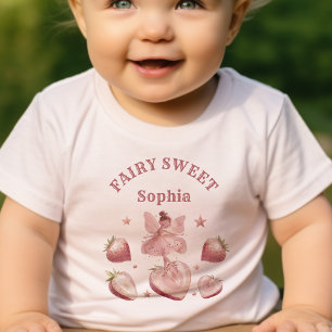 Sweet as Strawberry Fairy Girl Geburtstag Willkomm Baby T-shirt