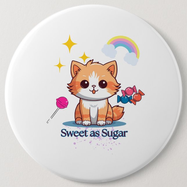 Sweet as Sugar Cat- Button (Vorderseite)