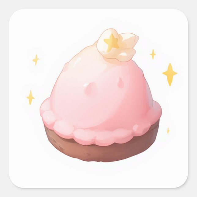 Sweet-Ästhetik-Sticker Quadratischer Aufkleber (Vorderseite)