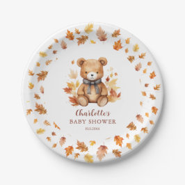 Sweet Autumn Teddy Bear Baby Shower Pappteller