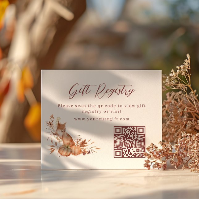 Sweet Autumn Terracotta Fox Pumpkin Geschenkkartei Begleitkarte (Von Creator hochgeladen)