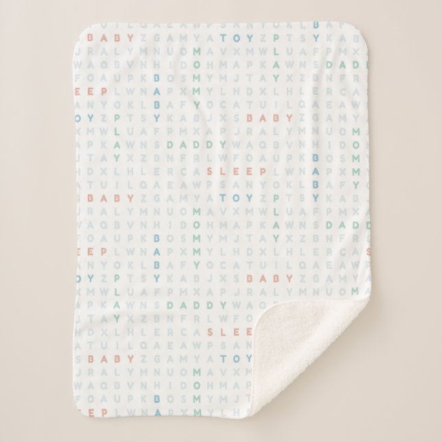 Sweet Baby Alphabet ABCs Pastel Colors Blue Sherpadecke (Vorderseite)