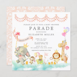 Sweet Baby Animals Parade Kinderdusche Einladung