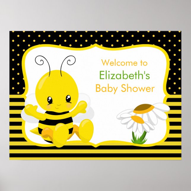 Sweet Baby Bee Baby Shower Poster (Vorne)