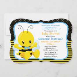 Sweet Baby Bee Boy Baby Shower Einladung