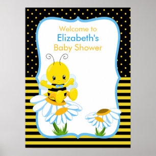 Sweet Baby Bee Boy Baby Shower Poster