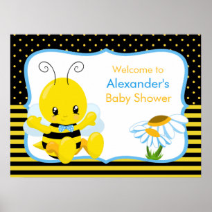 Sweet Baby Bee Boy Baby Shower Poster
