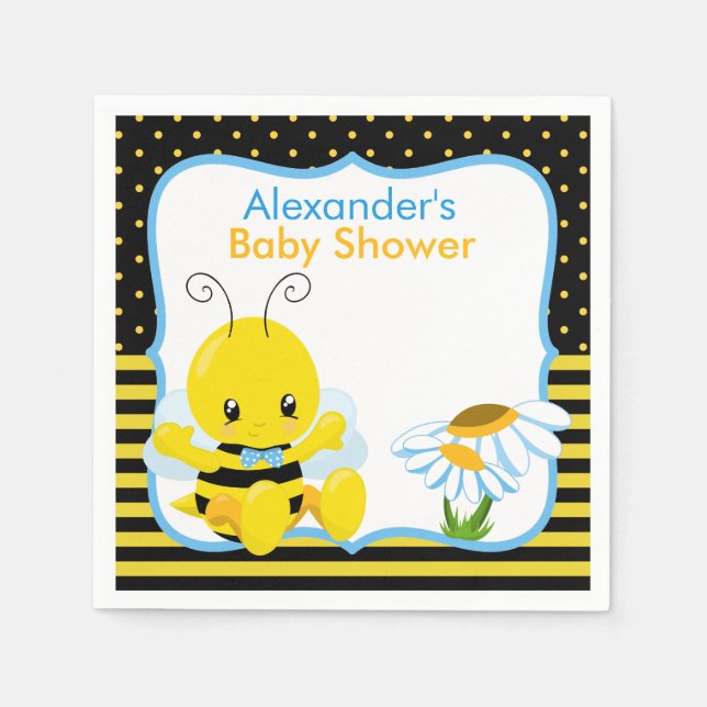 Sweet Baby Bee Boy Babyduschpapier Napkins Serviette (Vorderseite)